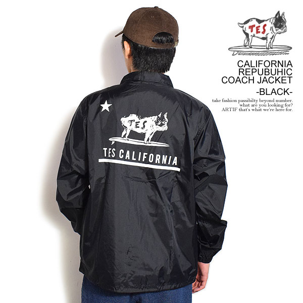 The Endless Summer エンドレスサマー TES CALIFORNIA REPUBUHIC COACH JACKET -BLACK- メンズ ジャケット コーチ atfjkt