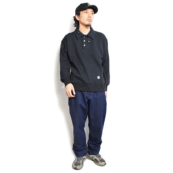 FIDELITY フィデリティ N/C SWEAT HALF SNAP -BLACK- メンズ