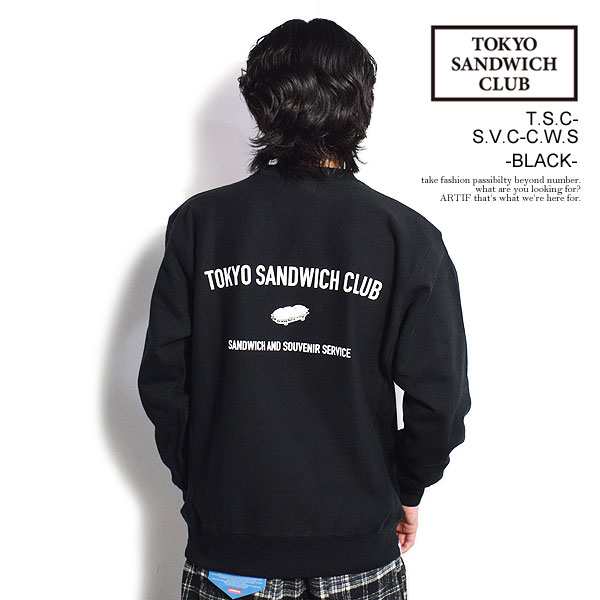 TOKYO SANDWICH CLUB トウキョウサンドウィッチクラブ T.S.C-S.V.C-C.W.S -BLACK- メンズ スウェット クルーネック 送料無料 atftps