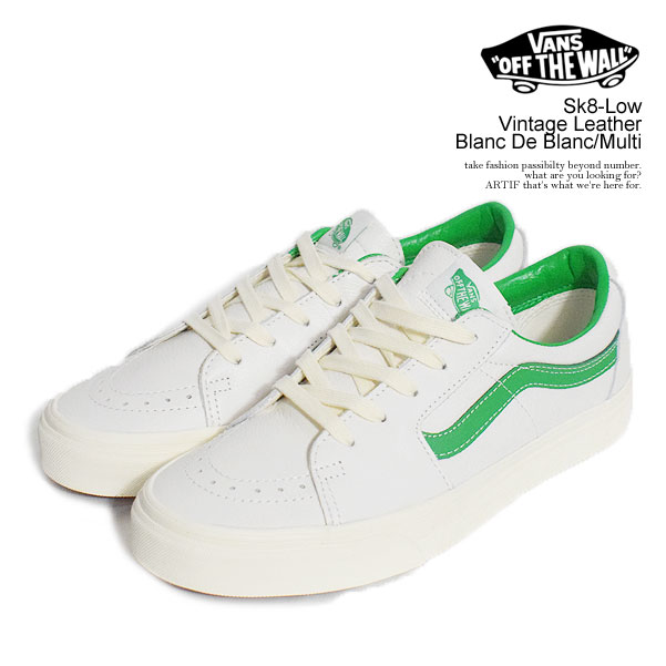 30％OFF SALE セール VANS バンズ Sk8-Low Vintage Leather Blanc De Blanc/Multi メンズ スニーカー スケートロー atfaccの通販は