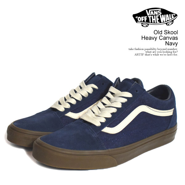VANS ヴァンズ Old Skool Heavy Canvas Navy メンズ スニーカー オールドスクール ヘビーキャンバス バンズ atfacc
