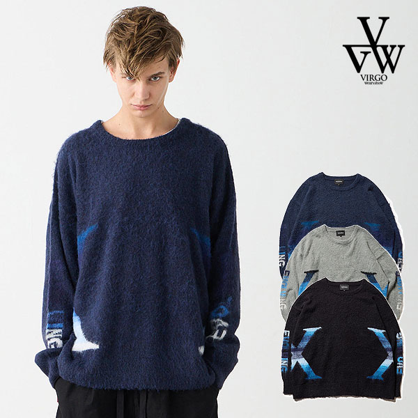 2025 秋冬 先行予約 11月〜12月入荷予定 VIRGOwearworks ヴァルゴウェアワークス BLAZE CROSS SHARD KNIT メンズ atftps