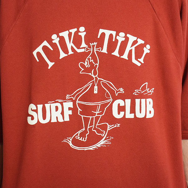 WEIRDO ウィアード TIKITIKI SURF CLUB - S/S SWEAT -ORANGE- メンズ スウェット 半袖 スウェットTシャツ アメカジ 送料無料 atftps