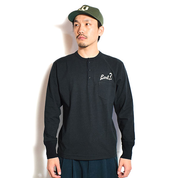 WEIRDO ウィアード DRAGWAY - L/S HENRY T-SHIRTS -BLACK- メンズ Tシャツ 長袖 ロンT ヘンリーネックTシャツ アメカジ atftps