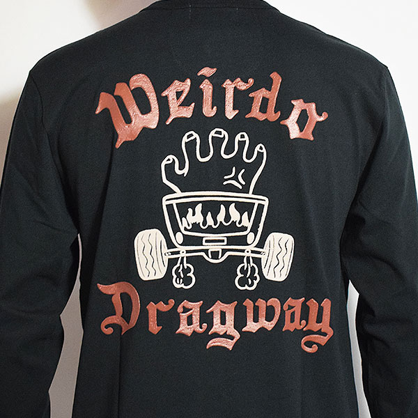 WEIRDO ウィアード DRAGWAY - L/S HENRY T-SHIRTS -BLACK- メンズ Tシャツ 長袖 ロンT ヘンリーネックTシャツ アメカジ atftps