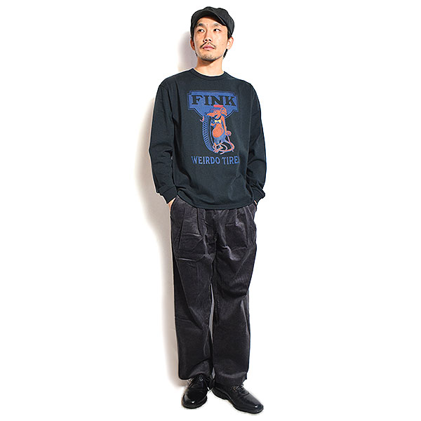 WEIRDO ウィアード WRD FINK - L/S T-SHIRTS -BLACK- メンズ Tシャツ 長袖 ロンT クルーネックTシャツ アメカジ 送料無料 atftps