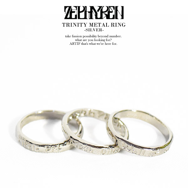 ZEPHYREN ゼファレン TRINITY METAL RING -SILVER- メンズ リング 指輪 アクセサリー ストリート zephyren atfaccの通販は 5,170円
