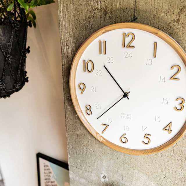 時計 壁掛け おしゃれ ウォールクロック 壁掛け時計 Carving Series Wall Clock カービング 掛け時計 AMP-C040 クロック かけ時計 インテ