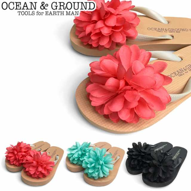 Ocean Ground オーシャン グラウンド ビーチサンダル キッズ 女の子 厚底 花 フラワー おしゃれ 全3色 1814の通販はau Pay マーケット Zakka Green