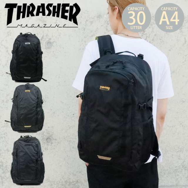 スラッシャー リュック メンズ 撥水 ブラック THRASHER リュックサック