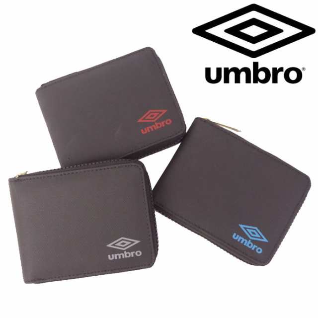 umbro アンブロ ラウンドジップ 2つ折り財布 (ブラック/ブルー