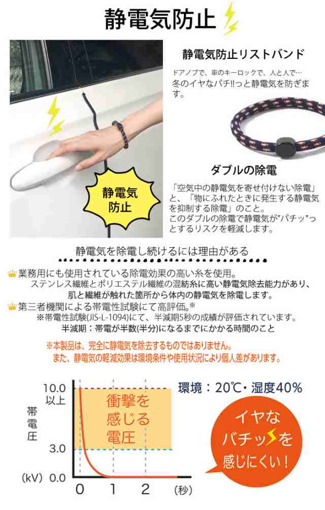 メール便 静電気 ブレスレット 静電気防止グッズ 静電気防止 静電気抑止 リストバンド ゴム Eleblo エレブロ メンズ の通販はau Pay マーケット Zakka Green