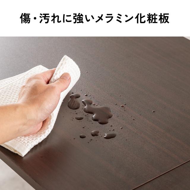 棚付きデスク シェルフデスク 棚板自由設置 横100cm 奥行50cm 木目調 小物置き 棚板3枚 フック付き サンワダイレクト[100-DESKH080M]_8