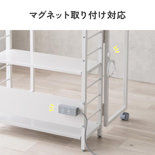 折りたたみデスク 折りたたみテーブル コンパクトデスク リビング学習 収納棚 省スペース 幅80cm 奥行60cm 棚つき 多機能テーブル ブラウン ホワイト[100-DESKH083]_13