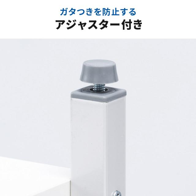 プリンタ台 卓上 レーザープリンター設置 クランプ固定 オフィス コンパクト2段 耐荷重50kg 60×60cm ホワイト[100-LPS021]_9