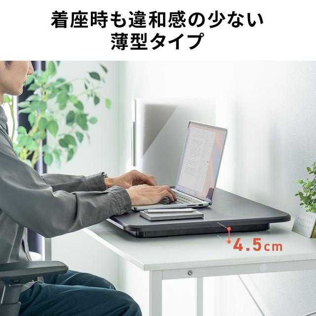 スタンディングデスク リフトアップデスク 卓上 バネ圧昇降 幅67cm モニターアーム取付対応 高さ調整4.5〜40.5cm 作業台[100-MR219BK]_5