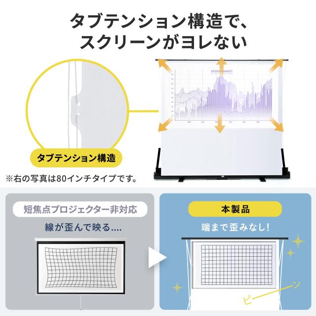 プロジェクタースクリーン 100インチ 自立式 超短焦点対応 床置き 4K