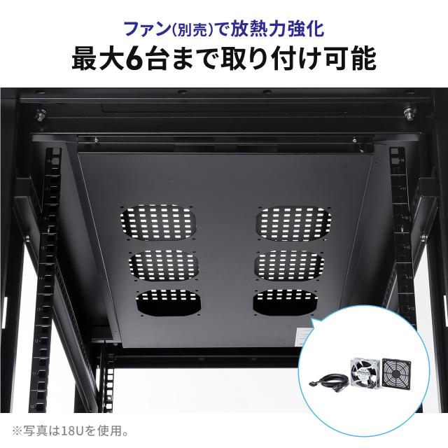 サーバーラック 19インチ 小型 12U 奥行100cm メッシュパネル 棚板×2枚