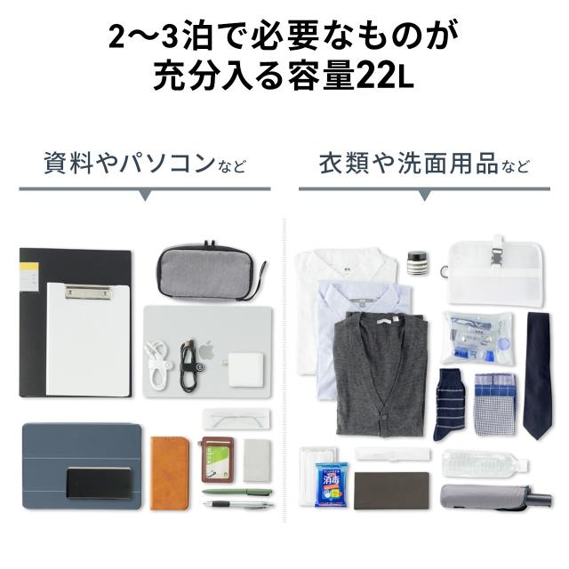 スリムキャリーバッグ ビジネスバッグ 大容量 22L 縦長 小型 機内持ち込み 2輪 旅行 出張 撥水 メンズ ブラック[200-BAGCR016BK]_3