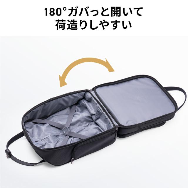スリムキャリーバッグ ビジネスバッグ 大容量 22L 縦長 小型 機内持ち込み 2輪 旅行 出張 撥水 メンズ ブラック[200-BAGCR016BK]_4