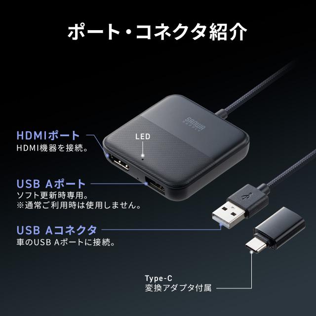 マルチメディアアダプター Car Playアダプター HDMI入力端子 TV