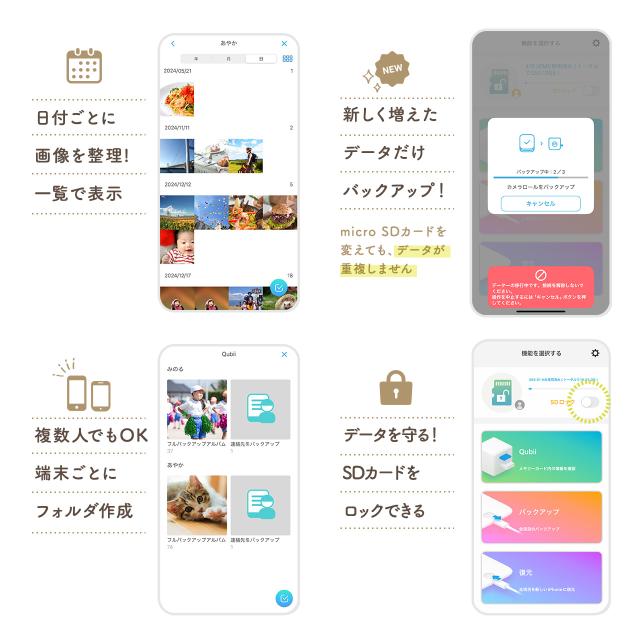 Qubii Power USB-C バックアップ ＆ 急速充電 PD45W iPhone Android 対応 microSD カードリーダー 写真保存 自動バックアップ 10年保証 ブラック ホワイト[400-ADRIP015]_7