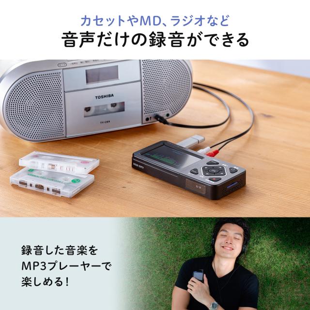 ビデオキャプチャー RCA AV S端子 HDMI出力 キャプチャーボード 480p 60Hz モニター付き 3.5インチ VHS ビデオテープ オーディオキャプチャ USBメモリ SDカード[400-MEDI029N]_3