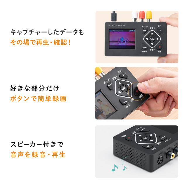 ビデオキャプチャー 小型 RCA AV S端子 HDMI出力 キャプチャーボード