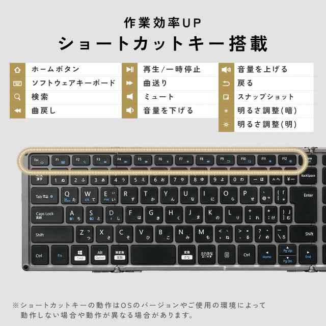 Amazon.co.jp: Bluetooth 折りたたみ式 ワイヤレス キーボード