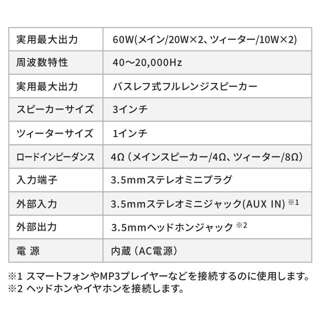 PCスピーカー 木製2chスピーカー 60W 高音調整可 3Dサラウンド 内蔵AC電源 省スペース ツィーター AUX 3.5mm 前面ヘッドホン端子 ダークブラウン[400-SP114]_9