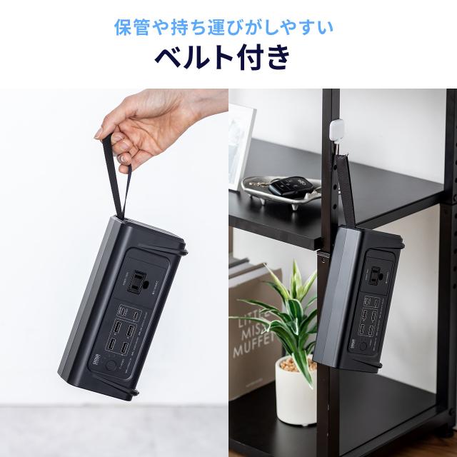 ポータブル電源 小型 AC出力 大容量 111Wh 30000mAh USB PD65W LED