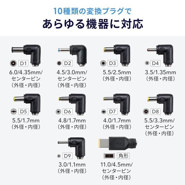 モバイルバッテリー DC12V/19V出力対応 20000mAh 72Wh 大容量 ノートパソコン USB充電 飛行機持ち込み可 出張 PSE適合品[700-BTL058]_5