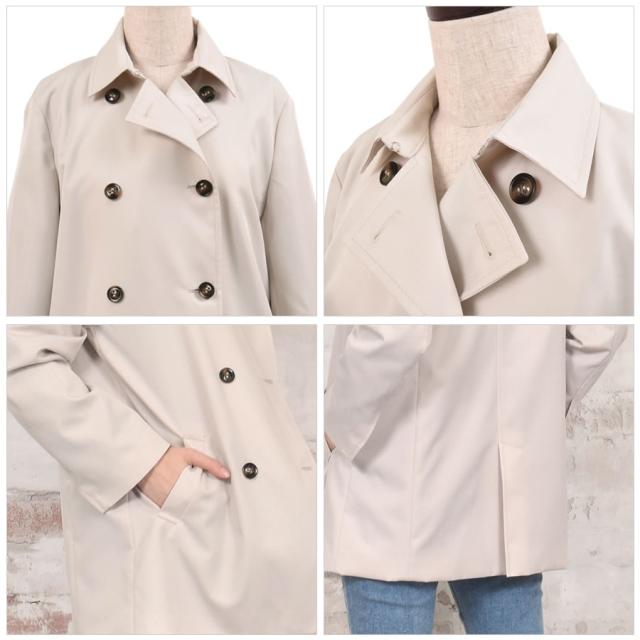 トレンチコート ミドル丈 裏地 チェック柄 【花粉対策・弱撥水加工