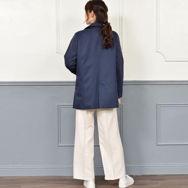 トレンチコート ミドル丈 裏地 チェック柄 【花粉対策・弱撥水加工