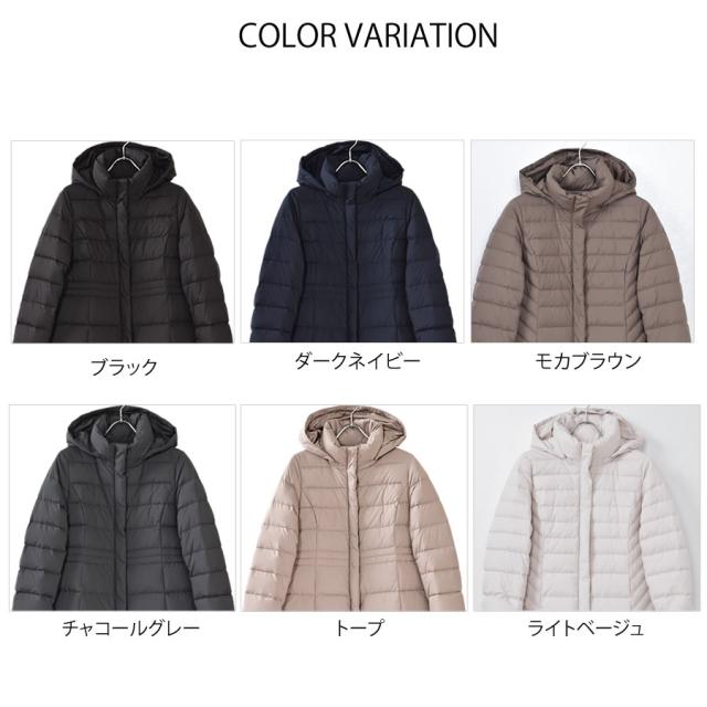 ダウンコート レディース ミディアム メルファージュ ダウン90% フード付き ダウン コート 自宅で洗えるダウン ロングコート ロング丈コート (d3161)[Merfirge]_2