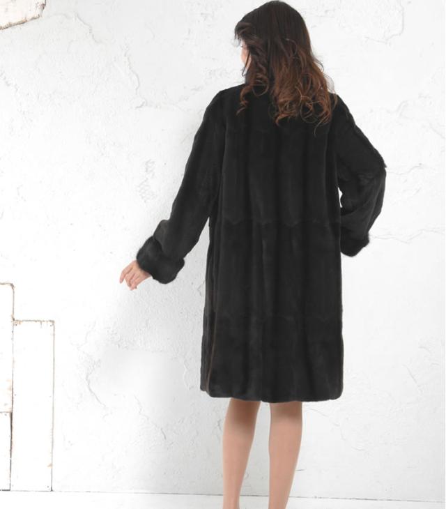 ✩徳子✩様ウィーゼルミンク＆レッキス✩リバーシブルファーコート ファーコートウィーゼルミンクシルクリバーシブルコート(M1421)の通販