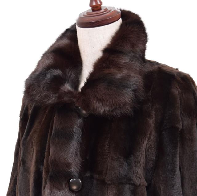 ✩徳子✩様ウィーゼルミンク＆レッキス✩リバーシブルファーコート ファーコートウィーゼルミンクシルクリバーシブルコート(M1421)の通販