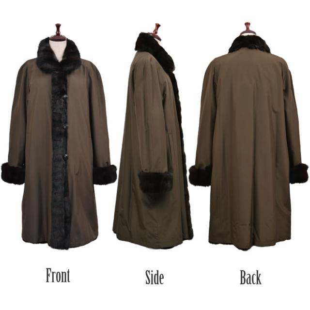 ✩徳子✩様ウィーゼルミンク＆レッキス✩リバーシブルファーコート ファーコートウィーゼルミンクシルクリバーシブルコート(M1421)の通販