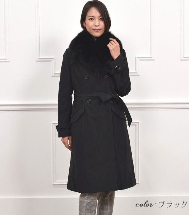 トレンチコート ロシアリスライナー 2WAY フォックスファートリム (CR8651）毛皮 ファー 女性用 レデイースフォックス コート coat プレ