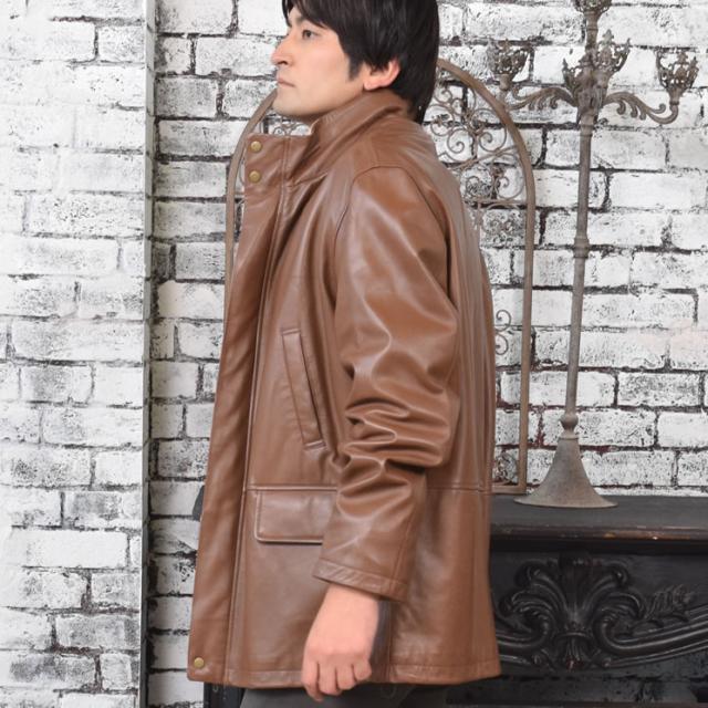 リアルレザー メンズ レザー ソフトラムジャケット(MZR1106)本皮