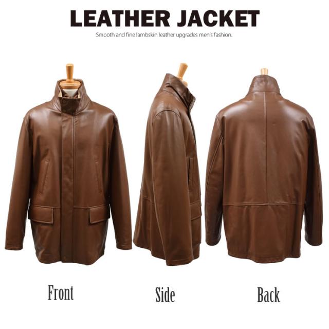 リアルレザー メンズ レザー ソフトラムジャケット(MZR1106)本皮
