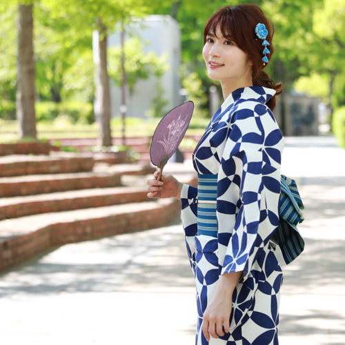 浴衣 セット レトロ 大人 レトロモダン 高級変わり織り綿浴衣3点セット