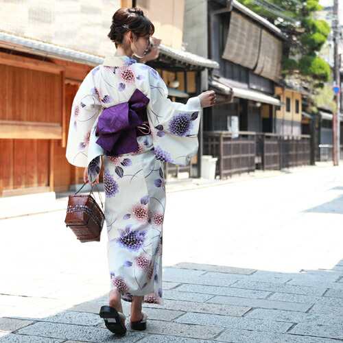 浴衣 単品 レトロ 高級変わり織り綿浴衣単品「クリーム地に紫・赤の紫陽花」浴衣 紫陽花 レディース 古典柄 大人 モダン しっとりの通販はau PAY  マーケット - なでしこ | au PAY マーケット－通販サイト