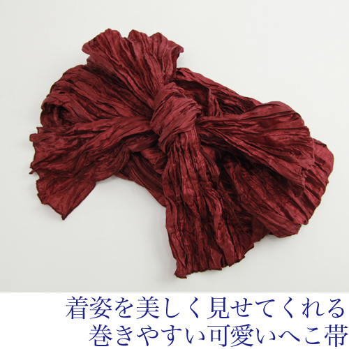 浴衣 セット ジュニア レディース 変わり織り綿浴衣３点セット 「赤・黒・クリームの大格子」 へこ帯 Sサイズ 2021 浴衣セット ジュニア 子供 レトロ モダン 150cm 140cm_2