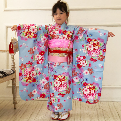 七五三 着物 7歳 レンタルフルセット 四つ身着物23点セットレンタル 