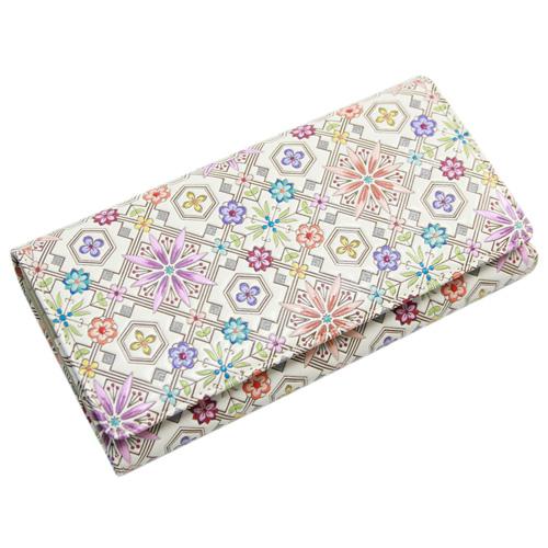 〔zu〕浅草文庫 日本製 財布 レディース 長財布 ブランド かぶせ長財布 花菱・ピンク 文庫革 友禅 牛革 革 使いやすい カード入れ カード入れ多い 和柄 和風 ピンク 母の日 プレゼント zu〕浅草文庫 日本製 財布 レディース 長財布 ブランド かぶせ長財布