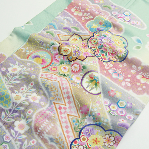 訪問着 レンタル 19点フルコーディネートレンタルセット「水色地に牡丹