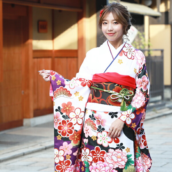 最大20日間レンタル 成人式 振袖 レンタル 20点フルセット 派手 「白