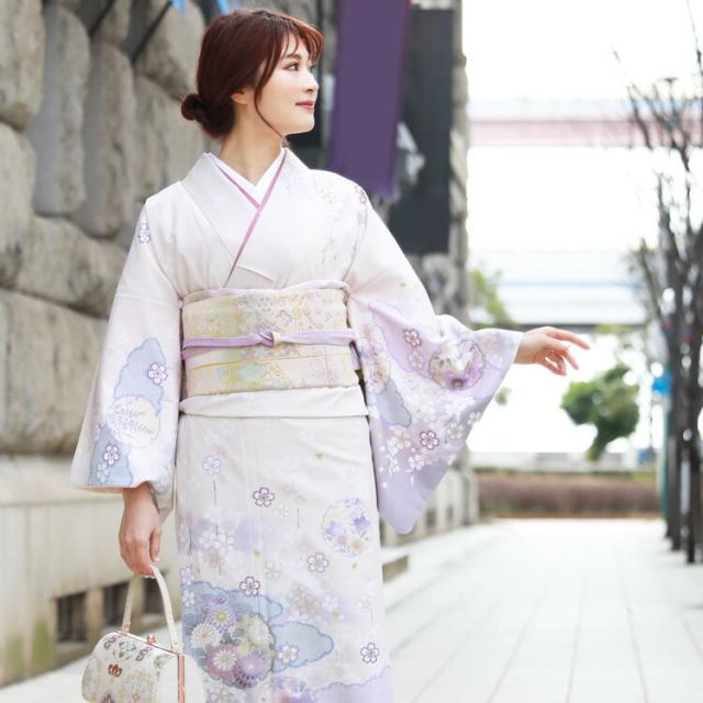 訪問着 レンタル 19点フルコーディネートレンタルセット「紫ぼかし生成