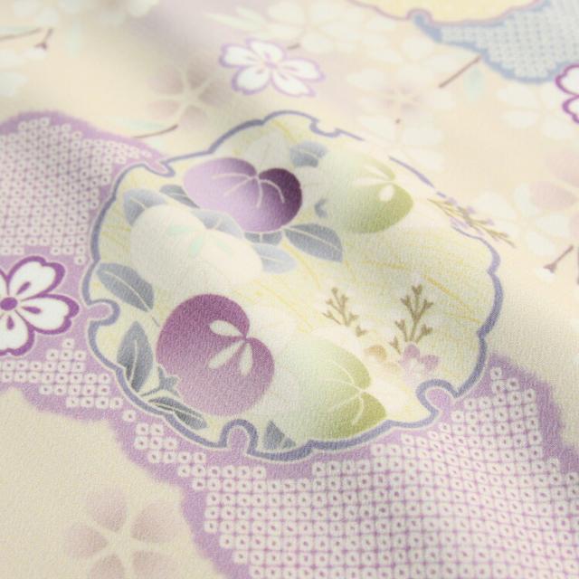 訪問着 レンタル 19点フルコーディネートレンタルセット「紫ぼかし生成